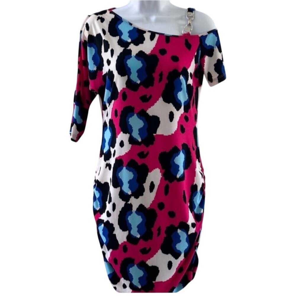 4everyoung Womens Off-Shoulder Leopard Print Dress M Polyester/Spandex - Picture 3 of 10